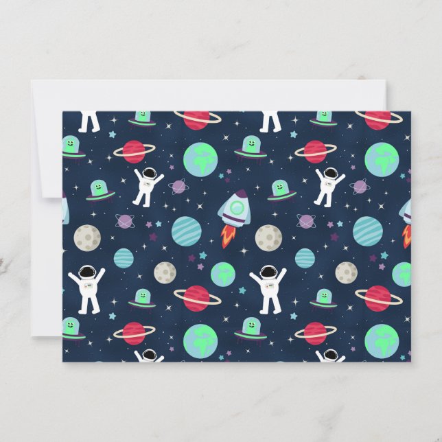 Space Pattern illustration Invitation (Front)