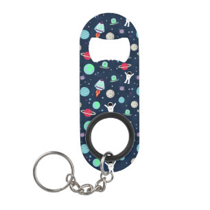 Space Pattern illustration Keychain Bottle Opener