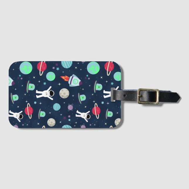 Space Pattern illustration Luggage Tag (Front Horizontal)