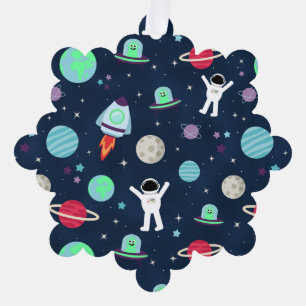 Space Pattern illustration Ornament Card