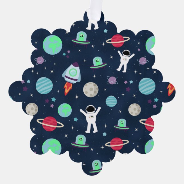 Space Pattern illustration Ornament Card (Front)