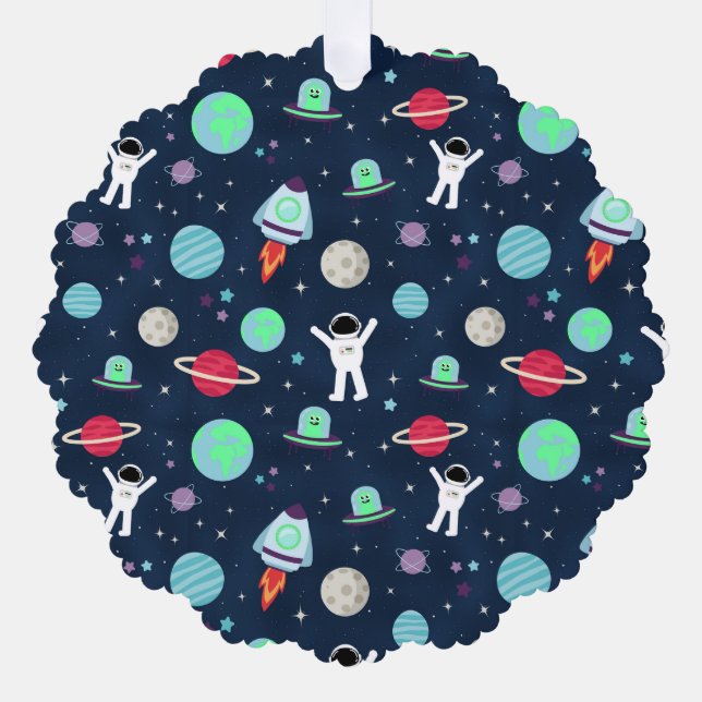 Space Pattern illustration Ornament Card (Front)