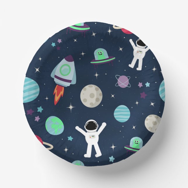 Space Pattern illustration Paper Plate (Front)