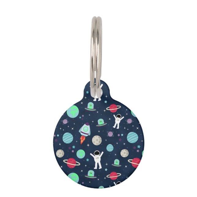 Space Pattern illustration Pet Tag (Front)