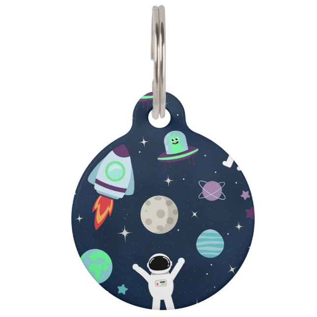 Space Pattern illustration Pet Tag (Front)