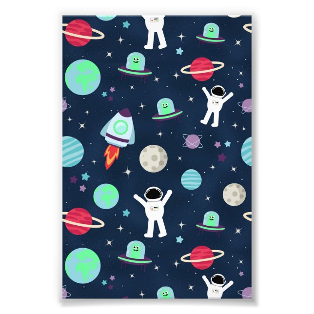 Space Pattern illustration Photo Print (Front)