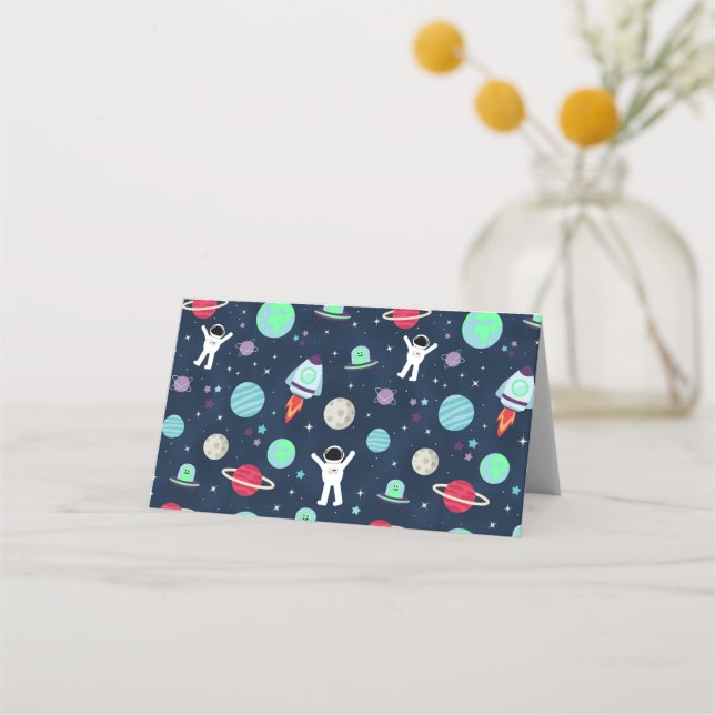 Space Pattern illustration Place Card (Front)