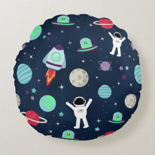 Space Pattern illustration Round Pillow