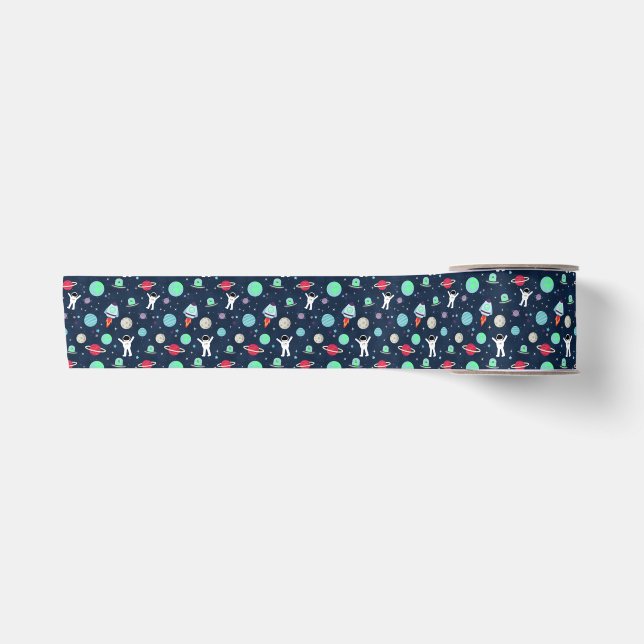Space Pattern illustration Satin Ribbon (Front)