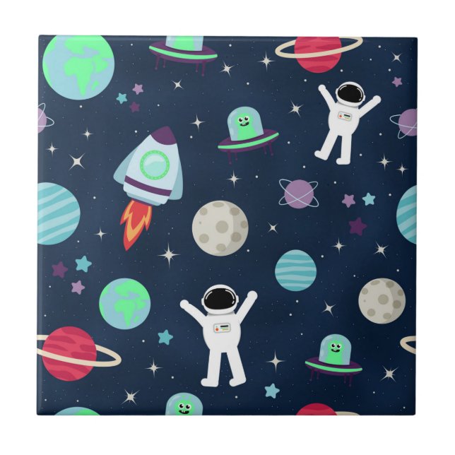 Space Pattern illustration Tile (Front)