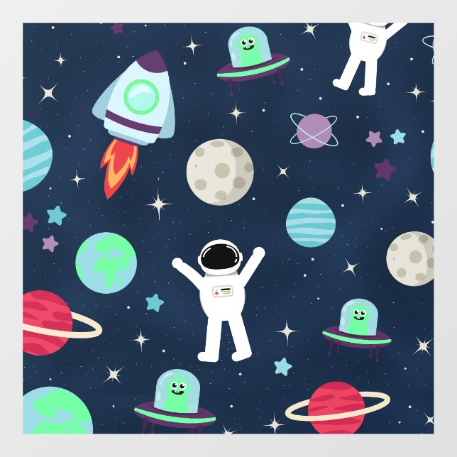 Space Pattern illustration Window Cling (Sheet)