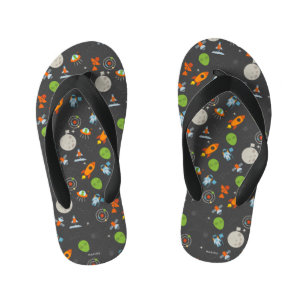 Space Pattern Kid's Flip Flops