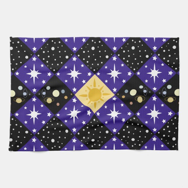 Space Pattern Kitchen Towel (Horizontal)