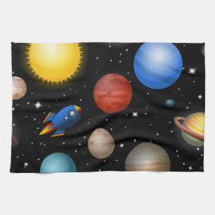 Space pattern kitchen towel