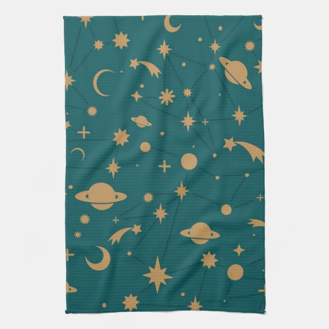 Space pattern kitchen towel (Vertical)