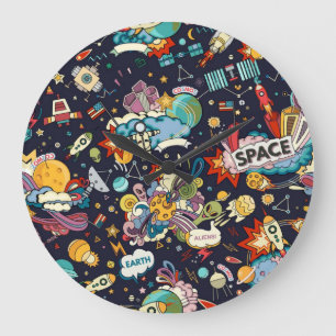Space pattern large clock