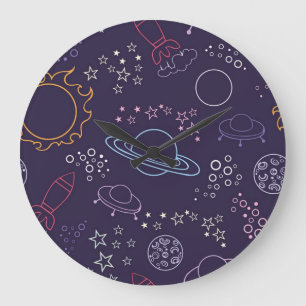 Space pattern large clock