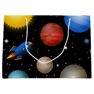 Space pattern large gift bag