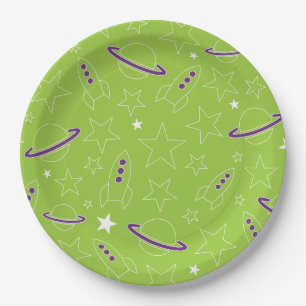 Space Pattern Paper Plate