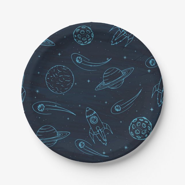 Space pattern paper plate (Front)