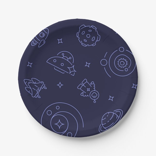 Space pattern paper plate (Front)