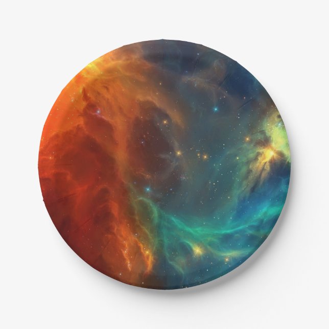 Space pattern paper plate (Front)