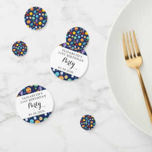 Space Pattern, Planets, Stars, Cosmos, Birthday Confetti