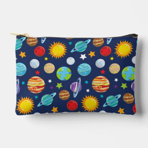 Space Pattern, Planets, Stars, Cosmos, Galaxy Accessory Pouch
