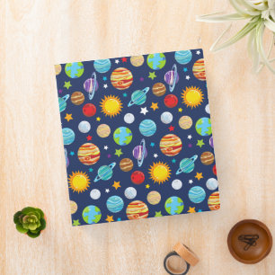 Space Pattern, Planets, Stars, Cosmos, Galaxy Binder