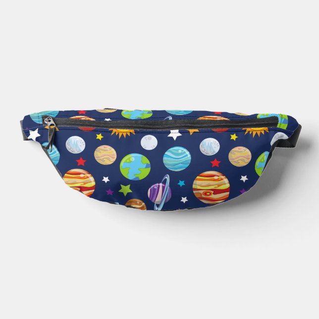 Space Pattern, Planets, Stars, Cosmos, Galaxy Fanny Pack (Lay Down)