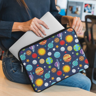 Space Pattern, Planets, Stars, Cosmos, Galaxy Laptop Sleeve