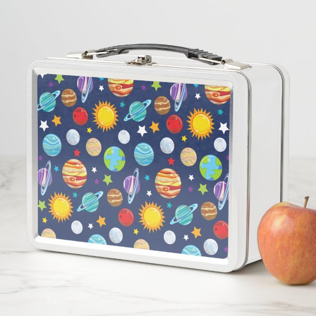 Space Pattern, Planets, Stars, Cosmos, Galaxy Metal Lunch Box (In Situ)