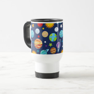 Space Pattern, Planets, Stars, Cosmos, Galaxy Travel Mug