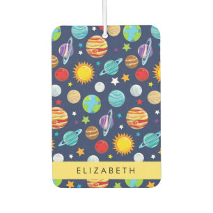 Space Pattern, Planets, Stars, Cosmos, Your Name Air Freshener