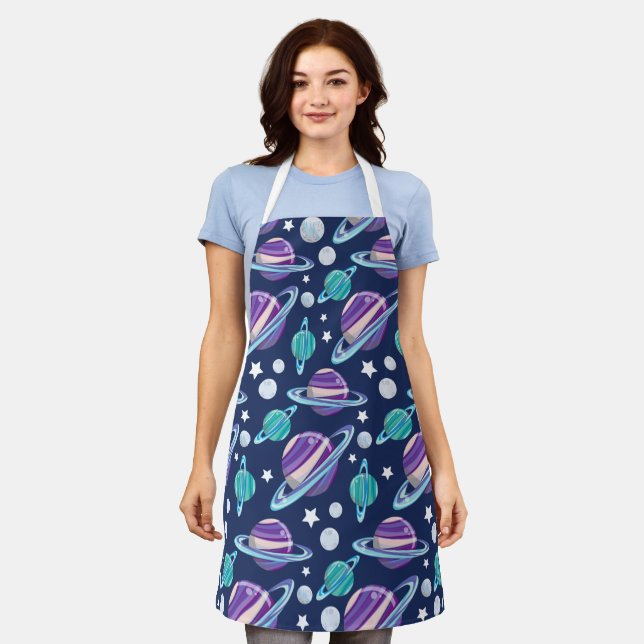 Space Pattern, Planets, Stars, Galaxy, Cosmos Apron (Worn)