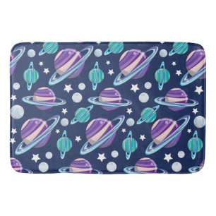 Space Pattern, Planets, Stars, Galaxy, Cosmos Bath Mat