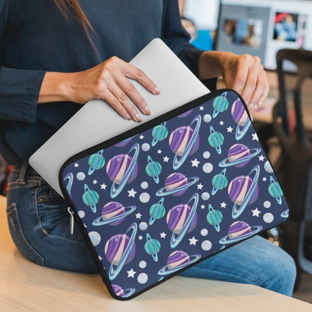 Space Pattern, Planets, Stars, Galaxy, Cosmos Laptop Sleeve (Creator Uploaded)