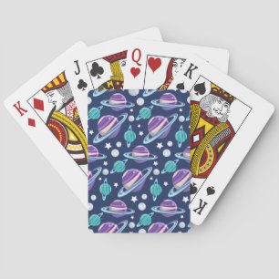 Space Pattern, Planets, Stars, Galaxy, Cosmos Playing Cards