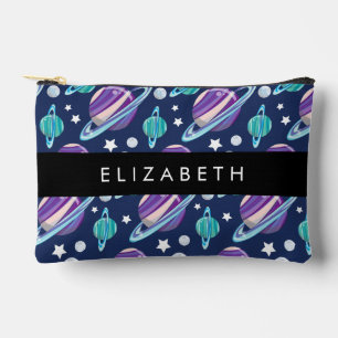 Space Pattern, Planets, Stars, Galaxy, Your Name Accessory Pouch