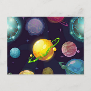 Space pattern postcard