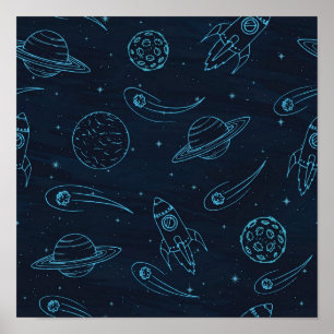 Space pattern poster