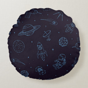 Space pattern round pillow