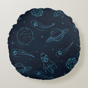 Space pattern round pillow