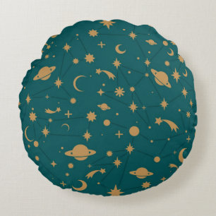 Space pattern round pillow