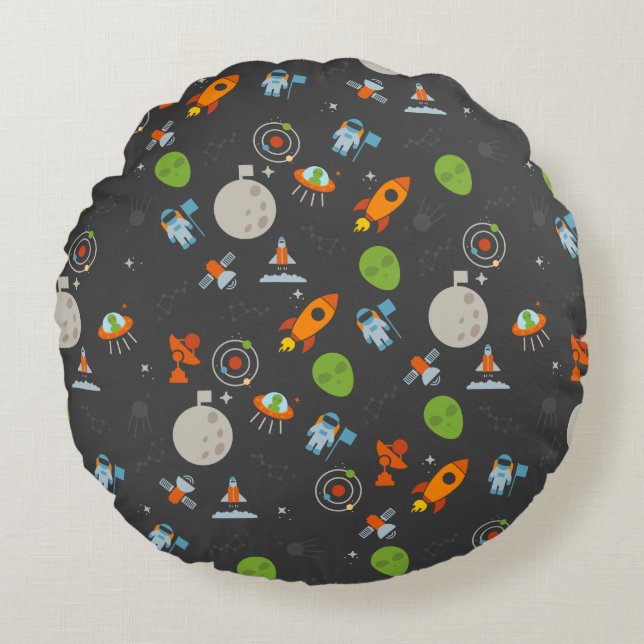 Space Pattern Round Pillow (Front)