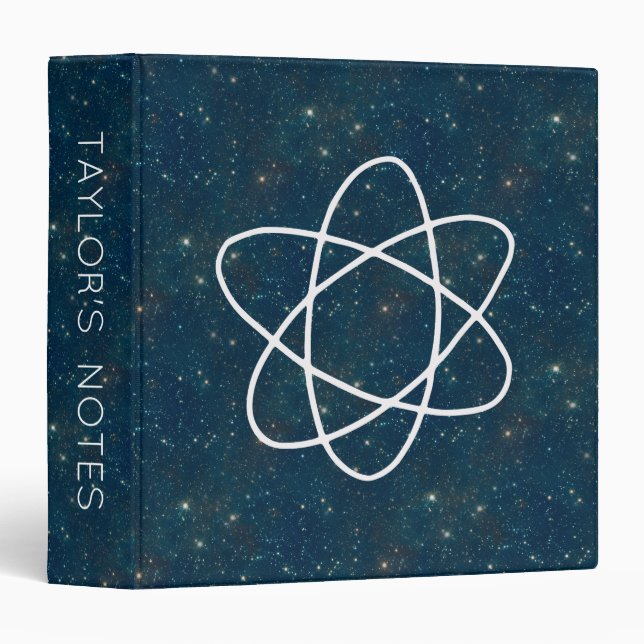 Space Pattern Science Galaxy School Personalized Binder (Front/Spine)