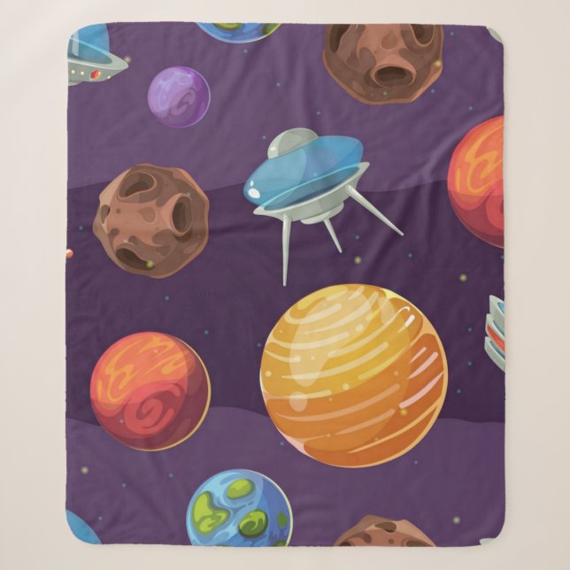 Space pattern sherpa blanket (Front)