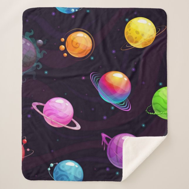 Space pattern sherpa blanket (Front)