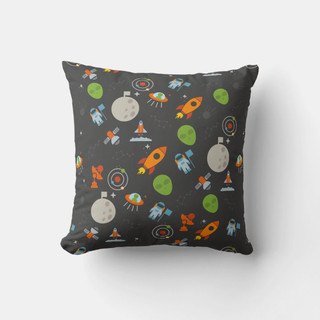 Space Pattern Throw Pillow (Front)
