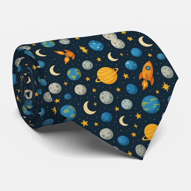 Space Pattern Tie (Rolled)